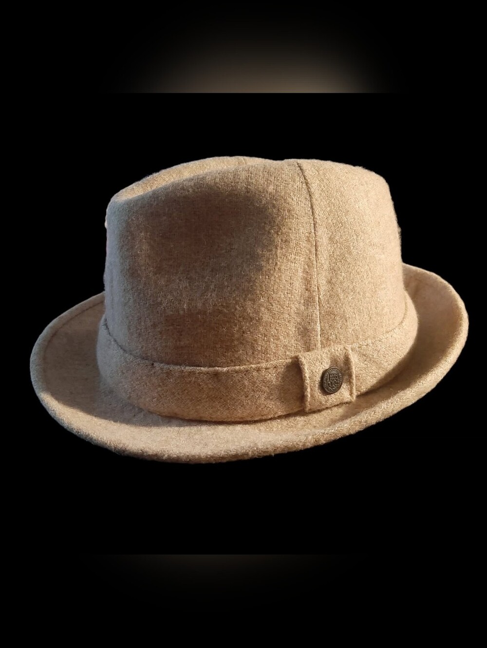 London Fog Wool Blend Fedora Soft Beige Tone Size 57/7